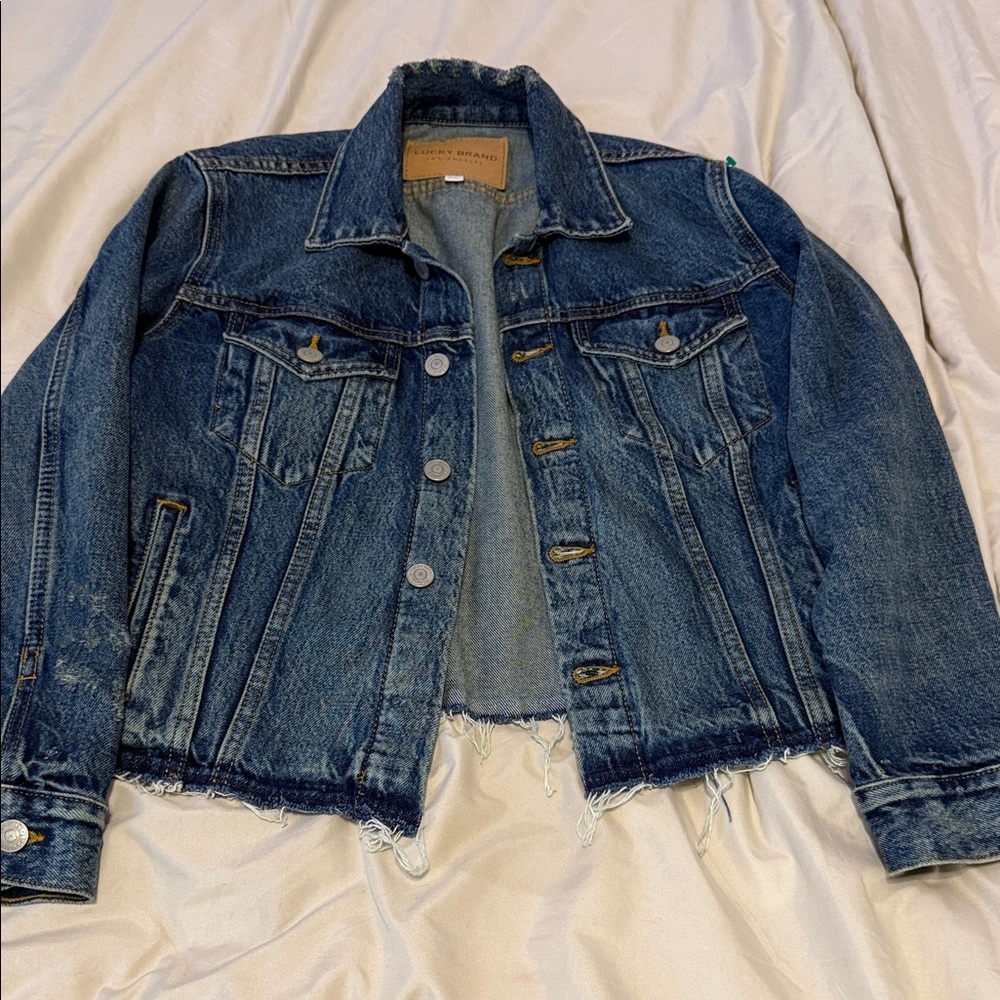 Lucky Brand Distressed Blue Jean Jacket